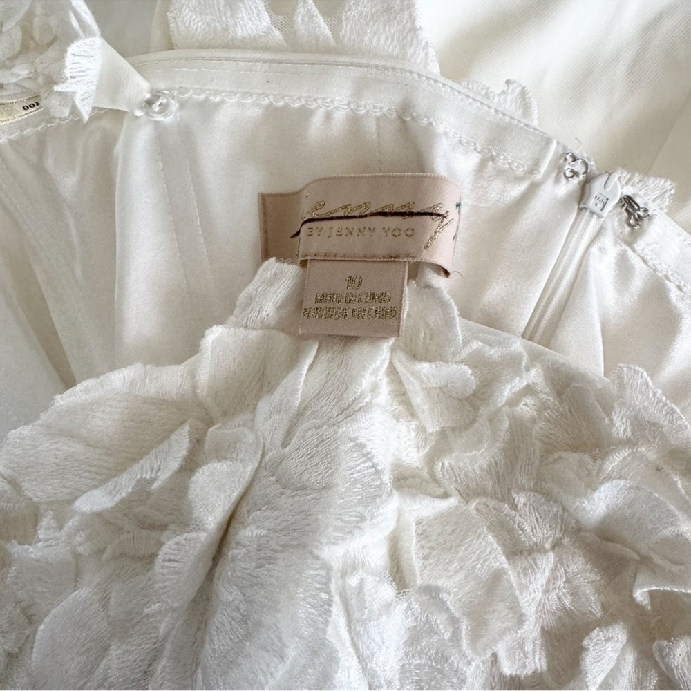 NWT Jenny by Jenny Yoo Willow Strapless Floral Convertible Wedding Gown White 10 - Picture 6 of 10